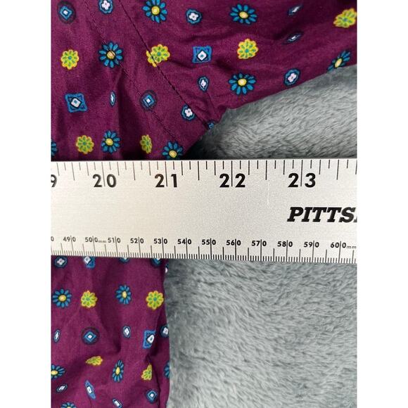 Cremieux Classics Men's Shirt M Burgundy Geometric Print Long Sleeve Button - Picture 8 of 10